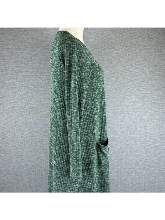 LuLaRoe Cardigan Sweater Duster Womens Size Small Heather Green Open Front Long - Picture 4 of 16